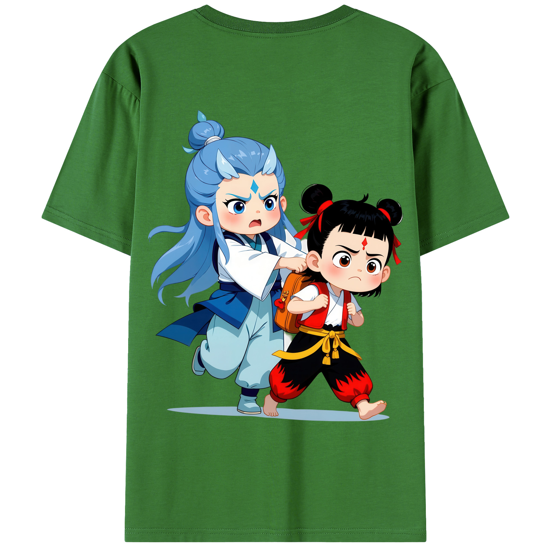 （画像用） Ne Zha 2 ナタ 魔童の大暴れ レディース半袖Tシャツ(バックプリント)